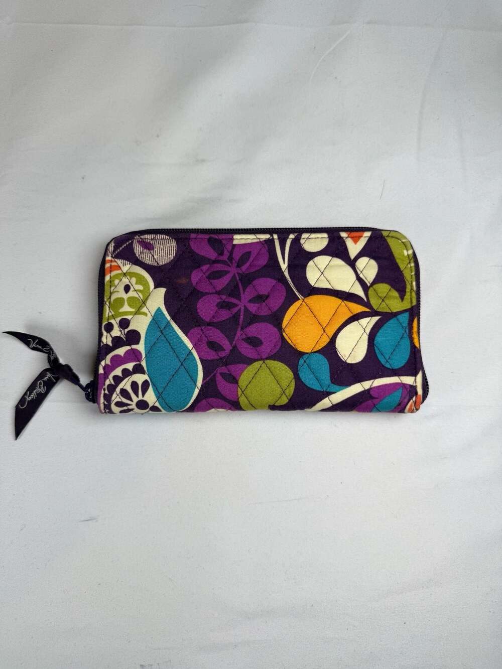 Vera Bradley Quilted Zip Around Accordion Wallet in Plum Crazy - Picture 6 of 11